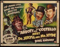 6y007 ABBOTT & COSTELLO MEET DR. JEKYLL & MR. HYDE style A 1/2sh '53 Bud & Lou meet Boris Karloff!