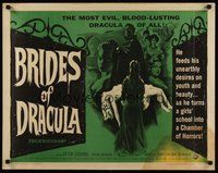 6y012 BRIDES OF DRACULA 1/2sh '60 Terence Fisher, Hammer, Peter Cushing as Van Helsing!