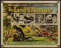 6y042 LAND UNKNOWN style A 1/2sh '57 a paradise of hidden terrors, art of dinosaurs by Ken Sawyer!