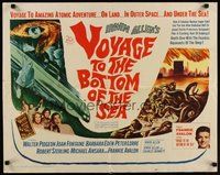 6y075 VOYAGE TO THE BOTTOM OF THE SEA 1/2sh '61 different sci-fi art of scuba divers & monster!