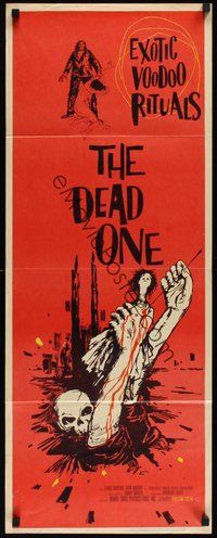 6y084 DEAD ONE insert '60 directed by Barry Mahon, wild different voodoo doll & zombie artwork!