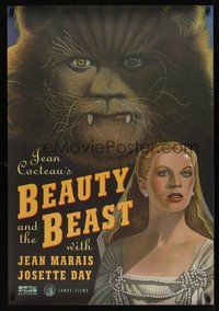 6y529 LA BELLE ET LA BETE 1sh R02 from Jean Cocteau's classic fairytale, great Paul Davis art!