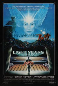 6y534 LIGHT YEARS int'l 1sh '88 Rene Laloux & Harvey Weinstein's Gandahar, written by Isaac Asimov!