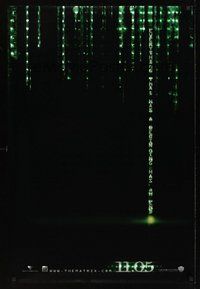 6y540 MATRIX REVOLUTIONS holofoil teaser 1sh '03 everything that has a beginning has an end!