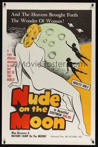 6y480 NUDE ON THE MOON 1sh '62 Doris Wishman nudie classic, incredible naked sci-fi space art!