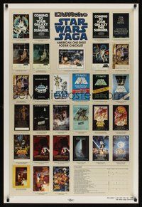 6y583 STAR WARS CHECKLIST 2-sided Kilian 1sh '85 great images of U.S. posters!