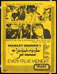 6z185 CLOCKWORK ORANGE herald '72 Stanley Kubrick classic, different images of Malcolm McDowell!