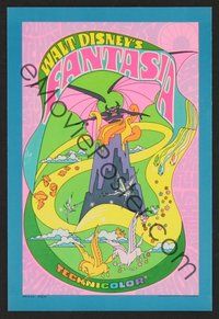 6z194 FANTASIA herald R70 wild psychedelic artwork, Disney musical cartoon classic!