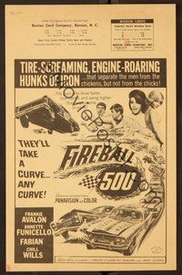 6z196 FIREBALL 500 herald '66 race car driver Frankie Avalon & sexy Annette Funicello!