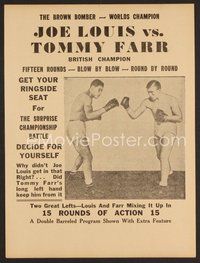 6z218 JOE LOUIS VS TOMMY FARR herald '37 boxing, blow by blow, round by round!