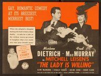 6z222 LADY IS WILLING herald '42 Marlene Dietrich & Fred MacMurray w/Baby Corey!