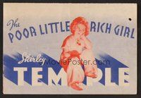 6z228 POOR LITTLE RICH GIRL herald '36 Shirley Temple, Alice Faye, Jack Haley!