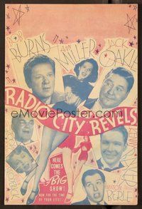 6z230 RADIO CITY REVELS herald '38 Bob Burns, Jack Oakie, Kenny Baker & sexy Ann Miller!