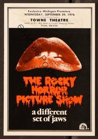 6z235 ROCKY HORROR PICTURE SHOW herald '75 classic close up lips image, a different set of jaws!
