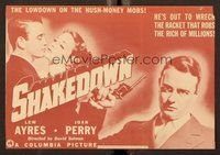6z238 SHAKEDOWN herald '36 Lew Ayres & pretty kidnapped Joan Perry!