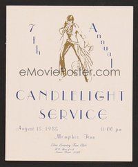 6z373 7TH ANNUAL CANDLELIGHT SERVICE brochure '85 art of Elvis & lyrics to The King's songs!