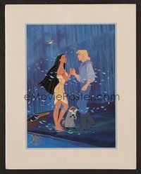 6z632 POCAHONTAS 11x14 art print '95 Disney, Native American Indians, great cartoon image in canoe!