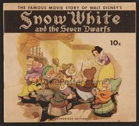 6z100 SNOW WHITE & THE SEVEN DWARFS book '38 Walt Disney animated cartoon fantasy classic!