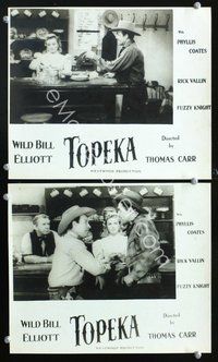 6z656 TOPEKA 2 9.5x11 stills '53 Phyllis Coates & cowboy Wild Bill Elliot in Kansas!