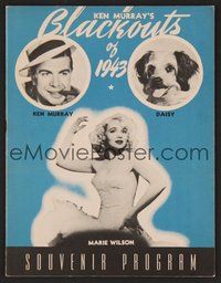 6z259 BLACKOUTS OF 1943 program '43 Marie Wilson, Ken Murray, Daisy the wonder dog!