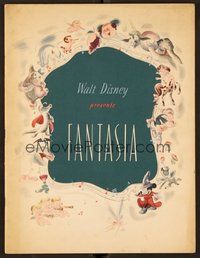6z282 FANTASIA program '40 great images of Mickey Mouse & others, Disney musical cartoon classic!