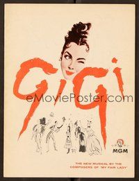 6z288 GIGI program '58 cover art of winking Leslie Caron, Best Director & Best Picture winner!