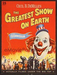 6z296 GREATEST SHOW ON EARTH program '52 Cecil B. DeMille classic, James Stewart, cool images!
