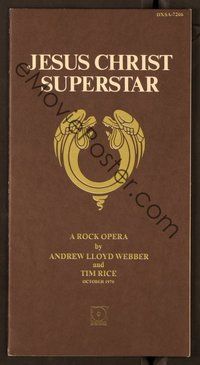 6z312 JESUS CHRIST SUPERSTAR stage program '70 Tim Rice and Andrew Lloyd Webber's rock opera!