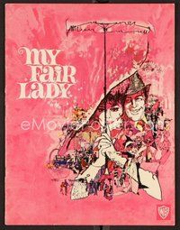 6z324 MY FAIR LADY program '64 classic art of Audrey Hepburn & Rex Harrison by Bob Peak!