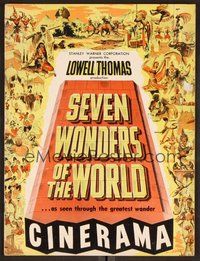 6z341 SEVEN WONDERS OF THE WORLD program '56 travelogue of the famous landmarks in Cinerama!