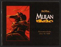6z097 MULAN promo book '98 Walt Disney Ancient China cartoon, great art wearing armor on horseback