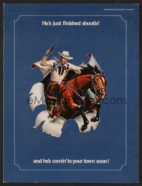 6z390 BRONCO BILLY promo brochure '80 Clint Eastwood directs & stars, cool Huyssen & Huerta art!