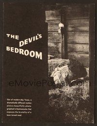 6z399 DEVIL'S BEDROOM promo brochure '64 an outraged small Texas town w/torches seeks vengeance!