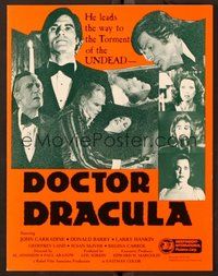6z401 DOCTOR DRACULA promo brochure '81 horror, Larry Hankin, John Carradine!