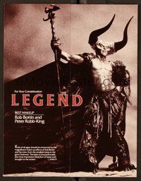 6z450 LEGEND promo brochure '85 Tom Cruise, Mia Sara, Ridley Scott, cool fantasy images!