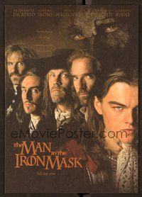 6z460 MAN IN THE IRON MASK promo brochure '98 Leonardo DiCaprio, John Malkovich, Jeremy Irons!