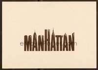 6z463 MANHATTAN promo brochure '79 classic Woody Allen, cool title art of NYC skyline!