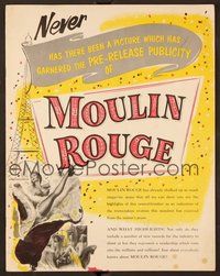 6z465 MOULIN ROUGE promo brochure '52 Jose Ferrer as Toulouse-Lautrec, art of sexy French dancer!