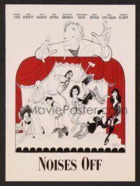 6z468 NOISES OFF promo brochure '92 great wacky Al Hirschfeld art of cast as puppets!