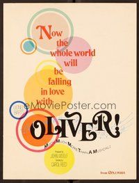 6z469 OLIVER promo brochure '68 Charles Dickens, Mark Lester, Shani Wallis, Carol Reed!