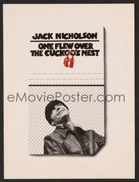 6z470 ONE FLEW OVER THE CUCKOO'S NEST promo brochure '75 Jack Nicholson, Louise Fletcher!