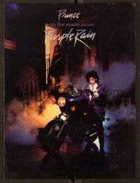 6z473 PURPLE RAIN promo brochure '84 great image of Prince riding motorcycle!