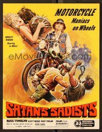 6z480 SATAN'S SADISTS pressbook R84 motorcycle maniacs on wheels roaring to Hell!