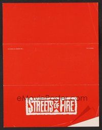 6z492 STREETS OF FIRE promo brochure mailer '84 Walter Hill, Michael Pare, Diane Lane!
