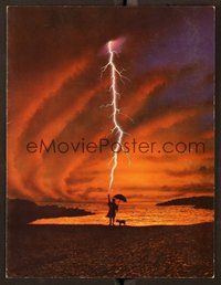 6z495 TEMPEST promo brochure '82 Paul Mazursky, art of man on beach being struck by lightning!