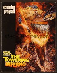 6z365 TOWERING INFERNO program '74 Steve McQueen, Paul Newman, art by John Berkey!