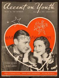 6z672 ACCENT ON YOUTH sheet music '35 Sylvia Sidney, Herbert Marshall!