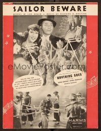 6z682 ANYTHING GOES sheet music '36 Bing Crosby, Ethel Merman, Cole Porter, Sailor Beware!
