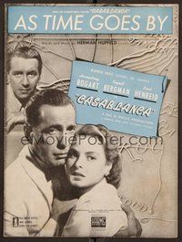 6z702 CASABLANCA sheet music '42 Humphrey Bogart, Ingrid Bergman, Michael Curtiz classic!