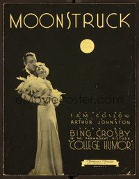 6z712 COLLEGE HUMOR sheet music '33 Bing Crosby, Mary Carlisle, Moonstruck!